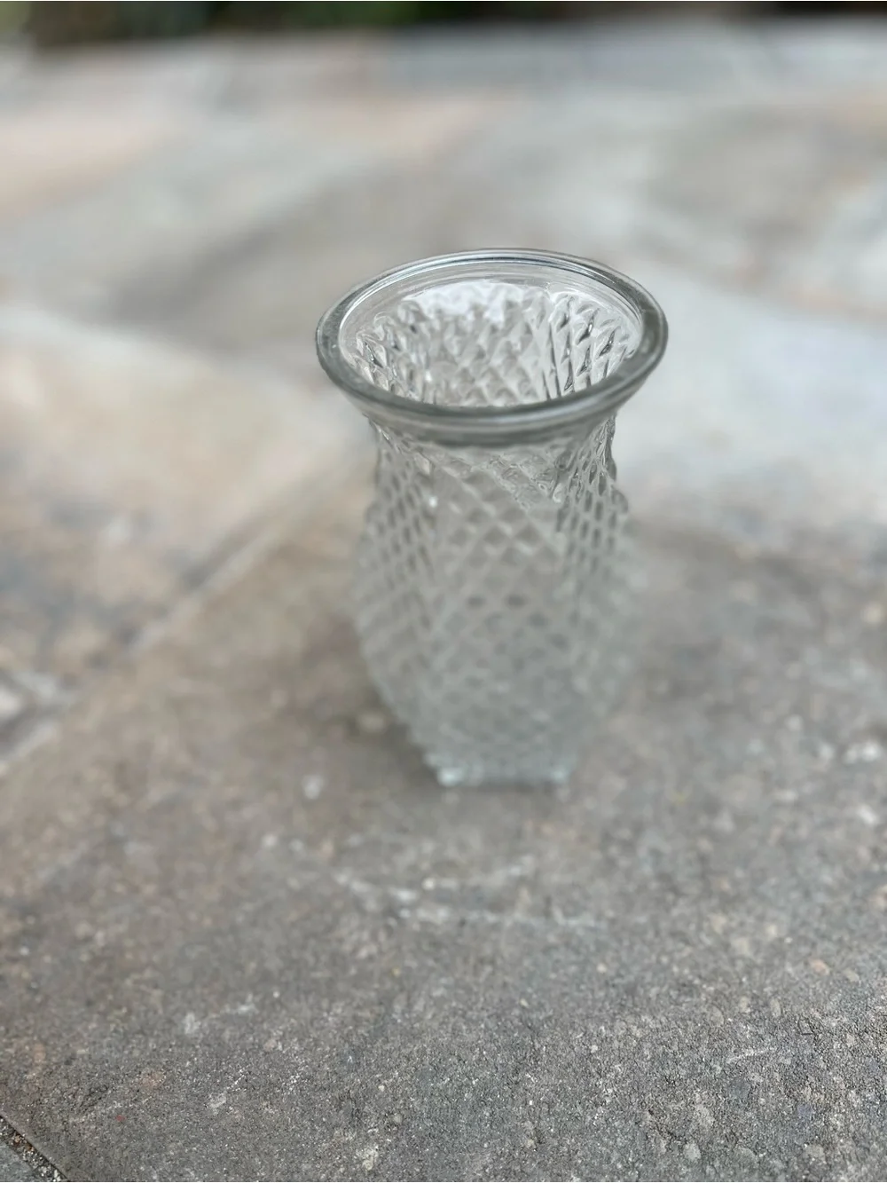 Vintage Hoosier Glass Diamond-Cut Vase #4071 Pineapple Pattern